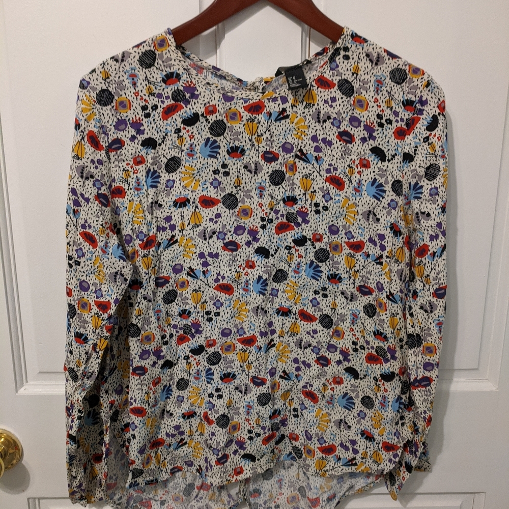 H&M multi floral blouse